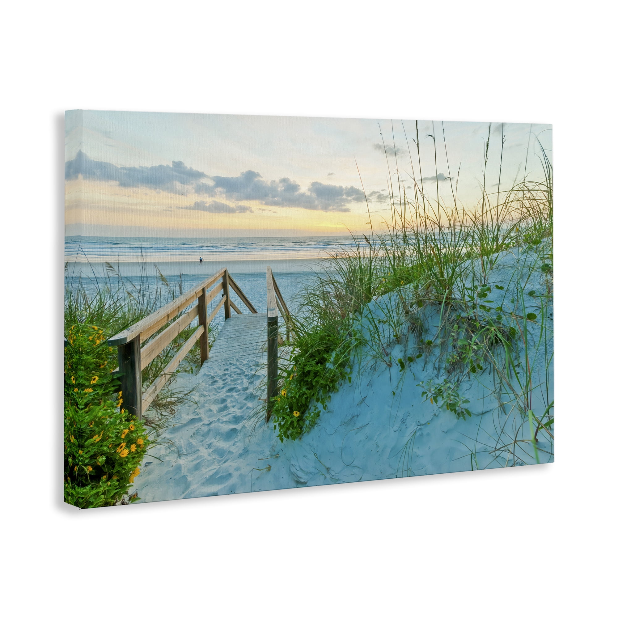 Stupell Industries Sandy Coast Footprints Nautical & Beach Photography Wrapped Canvas Art Print Wall Art, 36 x 24