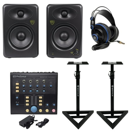 - Presonus Monitor Station V2 Control Center+(2) Studio Monitors+Stands+Headphones