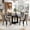 BlackGray4PCS, variant on 47.24in Wood Grain Round Farmhouse Dining Table with 4-6 Tufted Velvet Rubberwood Dining Chairs MDF & Iron Frame, for Kitchen, Dining Room, Living Room