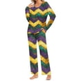 thumbnail image 2 of Puntoco Pijama para mujer, conjunto de pijama con parte superior y pantalón informal con estampado degradado para mujer, 2 of 5