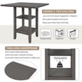 thumbnail image 3 of Euroco 5-Piece Counter Height Dining Table Set for 4,Wood Dining Table with 4  High Back Chairs & Open Storage Shelves,Kitchen Table Set for Small Space, 3 of 8