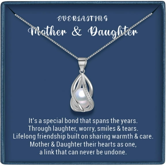 Pearl Necklaces for Women Freshwater Pearl Pendant Necklace Gift Jewelry Gifts with Heartfelt Message Birthday Christmas Thanksgiving Day Gifts