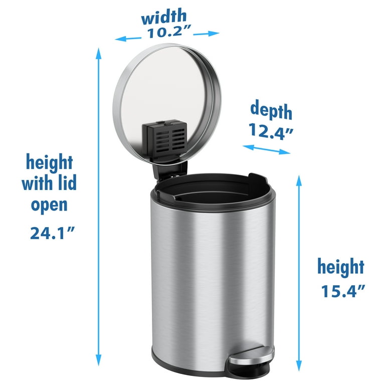 3.2 Gallon / 12 Liter SoftStep Round Step Pedal Trash Can