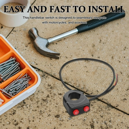 CTIRCHIU Durable Alloy and Plastic Motorcycle Spotlight Button for Atv Electric Scooter Handlebar Use