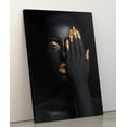 thumbnail image 3 of Wall Art Canvas Painting with Frame (12×16 inch), Golden Makeup Black Woman Portrait Artwork African American Wall Art Modern Wall Decor For Living Room Bathroom Hallway, 02-HRXX02, 3 of 5