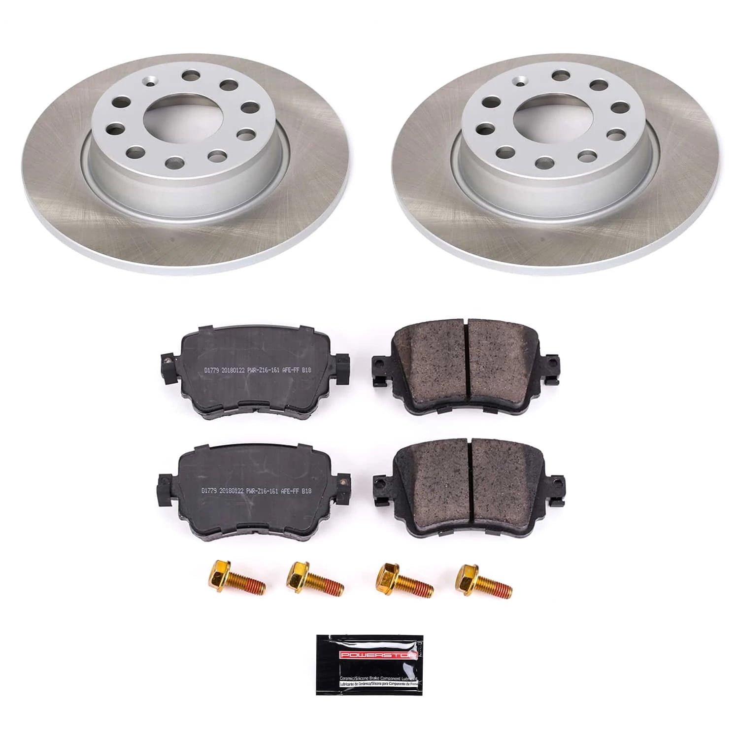 PowerStop Rear Semi-Coated Rotor and Low-Dust Ceramic Brake Pad Kit SC7053