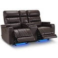 thumbnail image 3 of MCombo Zero Gravity Power Loveseat Recliner with Console, LED Light, Hidden Armrest Storage for Home Theater & Living Room, Dark Brown, 3 of 10