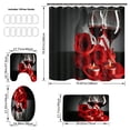 thumbnail image 3 of Ensemble de Rideau de Douche et Tapis à Motif de Fleurs de Roses Rouges et Verre à Vin, Ensemble de Salle de Bain, Rideau de Douche Imperméable, Tapis de Toilette, 3 of 6