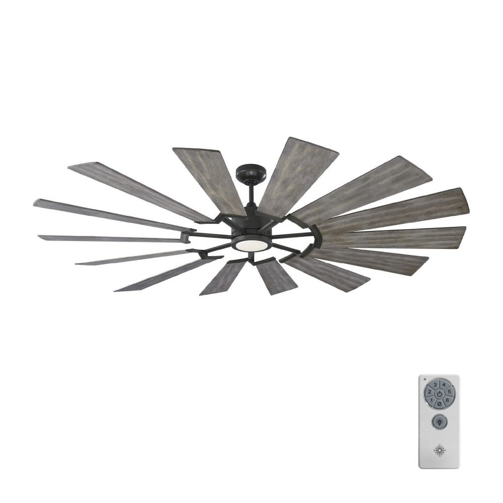 Windmill 72 inch Energy Star Ceiling Fan with Led Light Kit 14 Blade Windmill Ceiling Fan-Aged Pewter Finish Bailey Street Home 96-Bel-2884866