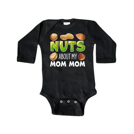 

Inktastic Nuts About My Mom Mom Peanut Almond Pistachio Gift Baby Boy or Baby Girl Long Sleeve Bodysuit