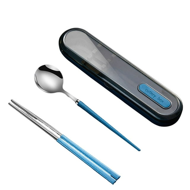 EIMELI Travel Utensils Set Stainless Steel Spoon/Chopsticks/Fork with Holder Case Housewarming Gift