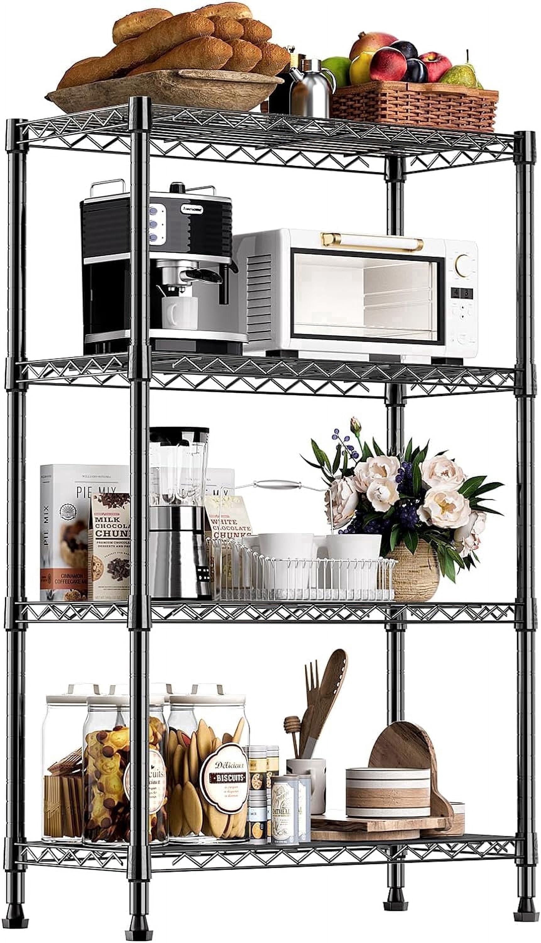 M MZG 4-Tier Wire Shelving Unit, 23.6x13.7x53.4 Inches photo 1