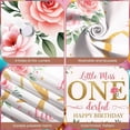thumbnail image 4 of Pink Floral First Birthday Banner Golden Glitter ONE Birthday Backdrop Rose Border Gold Dots Floral Birthday Background for 1st Birthday Party Girl's Birthday Kids Party, 4 of 9