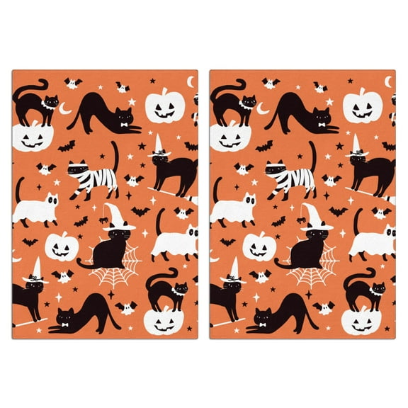Halloween Ghost Pumpkin Kitchen Towels Set, 2-Pack Decorative Tea Towels 18x26, Absorbent Soft Dish Towels for Kitchen, Bar Towels for Coffee Nook, Witchy Fall Home Decor