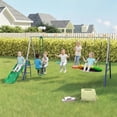 thumbnail image 2 of Qaba 5-in-1 Kids Swing Set for Backyard with Slide, 770lbs Capacity, Multi, 2 of 10
