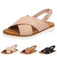 thumbnail image 3 of Vedolay Sandals for Ladies Women's Flat Slides Sandals Comfortable Casual Summer Beach Shoes for Women,Brown 9, 3 of 5