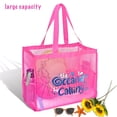 thumbnail image 4 of Large Capacity Fine Mesh Beach Tote Bag with Funny pattern, Sand Proof Nylon Handbag Side Pockets For Pool Seaside Travel Swimming, 4 of 8