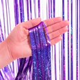 thumbnail image 4 of Cortinas con flecos de aluminio BRAVESHINE, color morado con purpurina, 2 unidades, 4 of 9