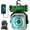 Green - Bluetooth Speaker, variant on SuperRGB Portable Camping Fan, 20000mAh Rechargeable Battery Operated Fan with LED Light & Remote, 4 Speeds, Timer & Hanging Hook for Tent, Outdoor, Travel, Emergency Orange