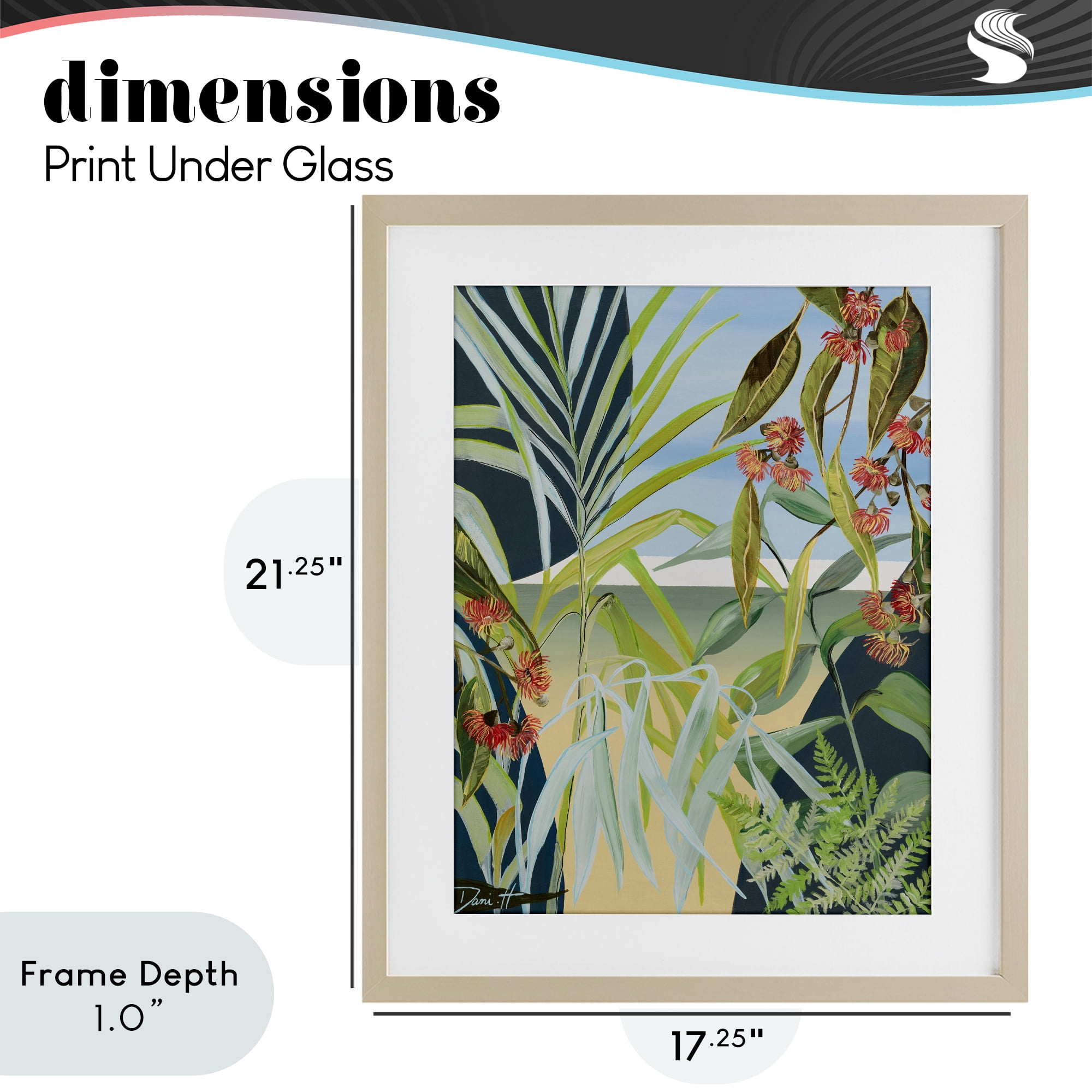 Stupell Industries Coastal Morning Leaves Birch Framed Print Under Glass, design by Dani Heyward