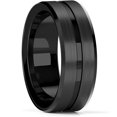 thumbnail image 1 of Anillo de fibra de carbono para boda de tungsteno con borde biselado de ranura de Color dorado de 8mm para hombre, anillo de acero inoxidable con rueda de engranaje Punk para hombre Tan Jianjun unisex, 1 of 2