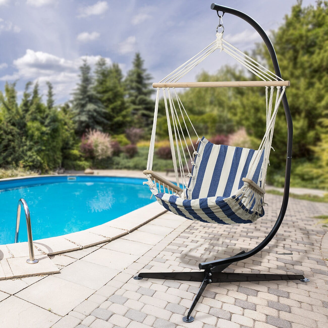 Free Shipping Sorbus Swivel Hammock Stand Chair Frame Height Adjustable 1 Person 350 Pound Capacity Walmart