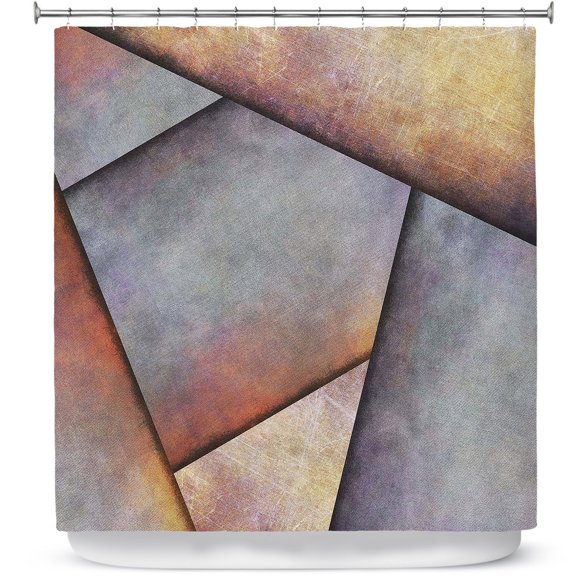 Shower Curtains 70" x 73" from DiaNoche Designs by Sylvia Cook - Abstract Brown Grey