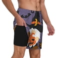 thumbnail image 2 of Cauagu Halloween Gnomes Print Mens Swim Trunks Quick Dry Board Shorts Swim Shorts with Compression Liner Bathing Suits-3X-Large, 2 of 6