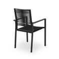 thumbnail image 4 of Sibu Outdoor Dining Chair Set of 2, Black Metal, Woven Rope Seat and Back, 4 of 5