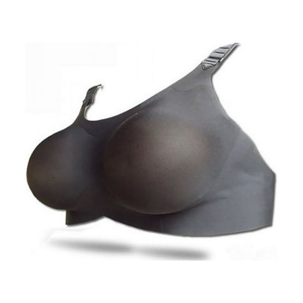 fastboy Adjustable Breast Forms Fake Boobs Prosthesis Bra Removable A-D Cup  Bra Black Women/D Cup 