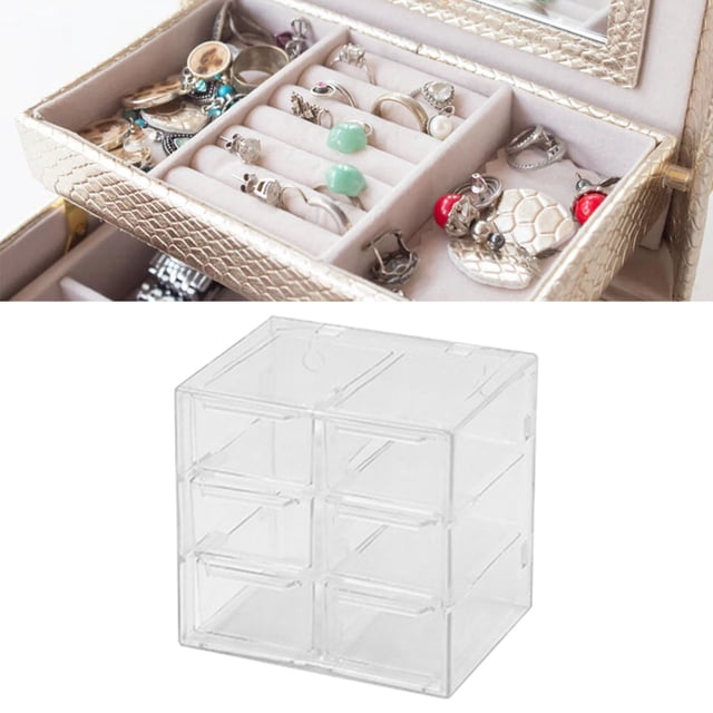 Contenedor de almacenamiento transparente, caja de almacenamiento de rejilla, caja de almacenamiento dividida a prueba de polvo, caja organizadora transparente, verdadera excelencia