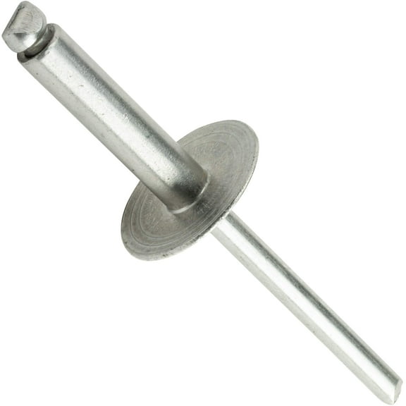 Fastenere Large Flange Pop Rivets - 3/16" x 5/8" (25 Pack) Heavy Duty, Stainless Steel Blind Rivets, Open End 6-10 Grip Range .501" - .625", Corrosion Resistant, High Tensile & Shear Strength