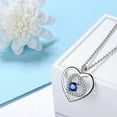 thumbnail image 5 of Blue Heart Necklace September Birthstone Pendant Sapphire CZ 925 Sterling Silver Women Birthday Valentine's Day Gifts for Her, 5 of 7