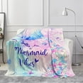 thumbnail image 6 of Mermaid blanket 50x60inch, flannel blanket soft and comfortable, gradient color mermaid blanket gift suitable for girls, women and children, cute mermaid blanket suitable for nap bed sofa chair home d, 6 of 6