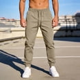 thumbnail image 5 of Bosfbaoi Plus Size Pants For Men Tapered Jogger Pants Mens Casual Pants Drawstring Elastic Waist Trousers, 5 of 9