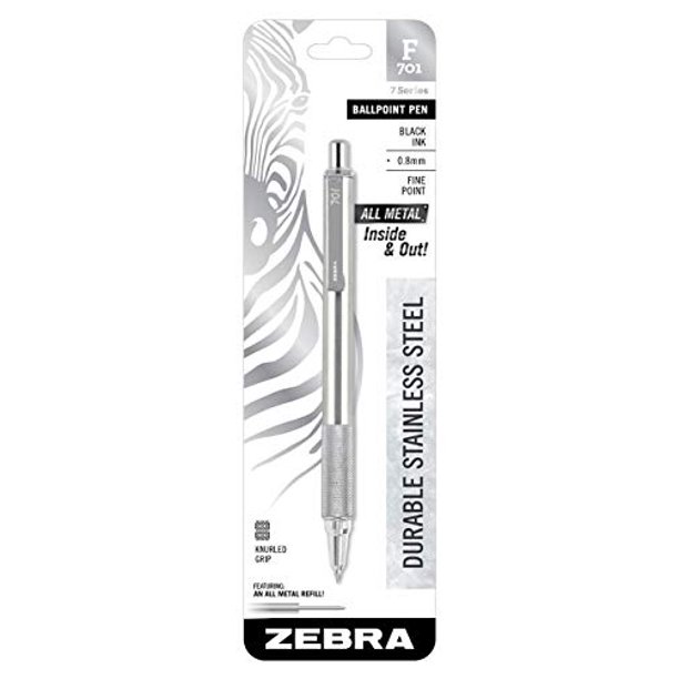 Zebra Pen F701 Fine Point Ballpoint Retractable Pen, Black (Pack of 2)