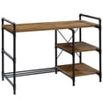 thumbnail image 1 of Sauder Iron City Engineered Wood/Metal Writing Desk in Checked Oak/Black, 1 of 12