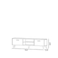 thumbnail image 5 of Contemporary Natural Wooden Oak and Black TV Stand for TVs up to 80 inch with Storage Units and 2 Shelves, 5 of 5