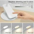 thumbnail image 4 of Desk lamp, 3-color LED stepless dimming bed clamp lamp, 360°, 4 of 5