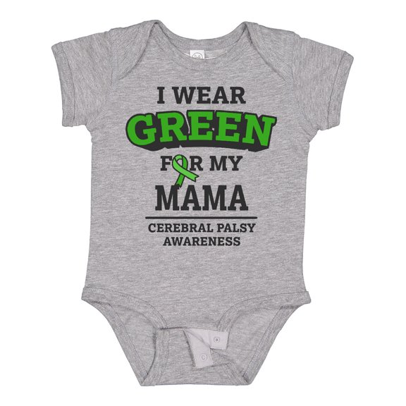 Inktastic I Wear Green for My Mama for Cerebral Palsy Boys or Girls Baby Bodysuit