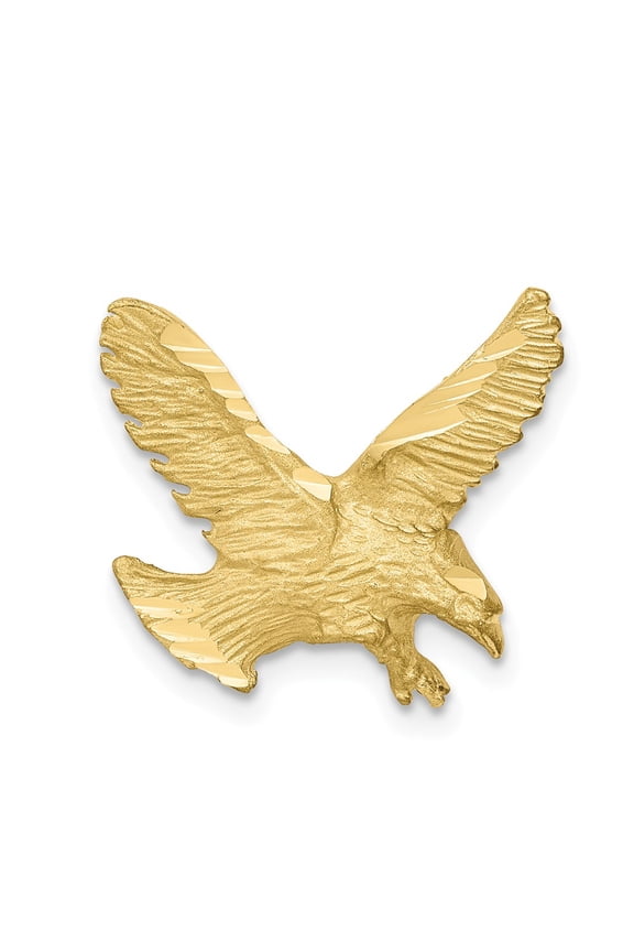 10K Yellow Gold Charm Pendant Themed 15 mm 16 Solid Diamond-Cut Eagle