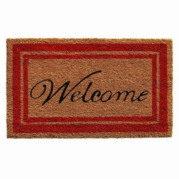 Calloway Mills Red Border Welcome Outdoor Doormat 24" x 36"