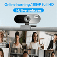 thumbnail image 3 of 1080P 2K HD Camera Desktop Laptop Live Online Class Network Video Conference Camera,1 x webcam for pc,Black, 3 of 6