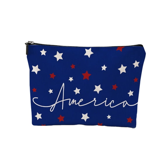 Independence Day Zipper Pouch, Stars and Stripes Travel Toiletry Bag, Multi-functional Storage Bag Perfect for Holiday Party and Practical Gift