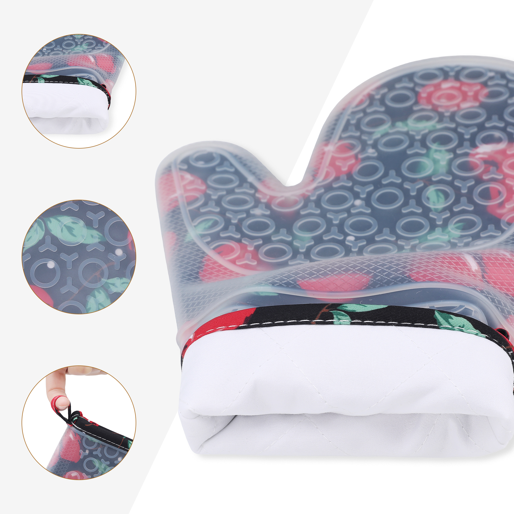 Unique Bargains Heat Resistant Waterproof Cooking Gloves Set of 2 Gray 11.6x7.3inch