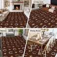 thumbnail image 5 of Large Area Rugs for Living Room Bedroom, Brown Horseshoe 6'x9' Rug Washable Carpet Runner Indoor Outdoor, Western Country Star Vintage Non Slip Floor Mats Rug for Kitchen, Playroom, 5 of 8