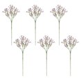 thumbnail image 1 of Ounissouiy Flores artificiales de plástico de larga duración, 6 uds., para diversas ocasiones, flores secas artificiales Decoración Púrpura, 1 of 6