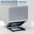 thumbnail image 4 of Laptop Stand for Desk Adjustable Height - Black Solid Steel Laptop Riser | 5 Adjustable Heights | Properly Positions Head, Neck, Back and Wrists to Reduce Aches While Working | No Assembly Required, 4 of 5