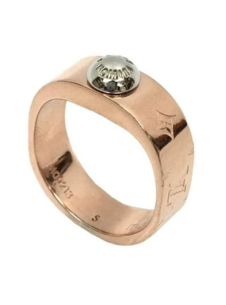 Louis Vuitton Nanogram Ring Size M Pink Gold and Silver LV 