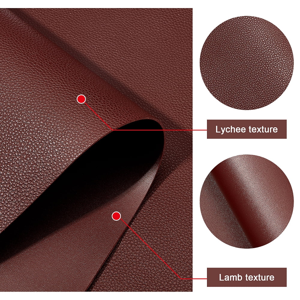 Imitation Leather Fabric for Garment Accessories Coconut Brown 135x30x0.12cm DIY